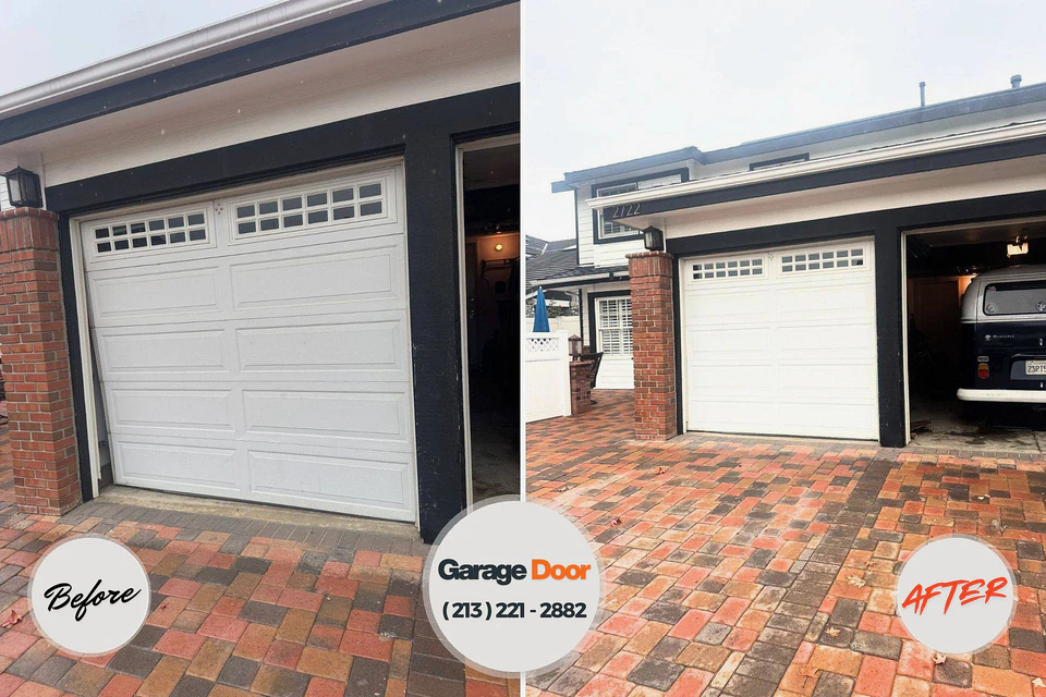 Before and after: garage door repair San Elizario, TX
